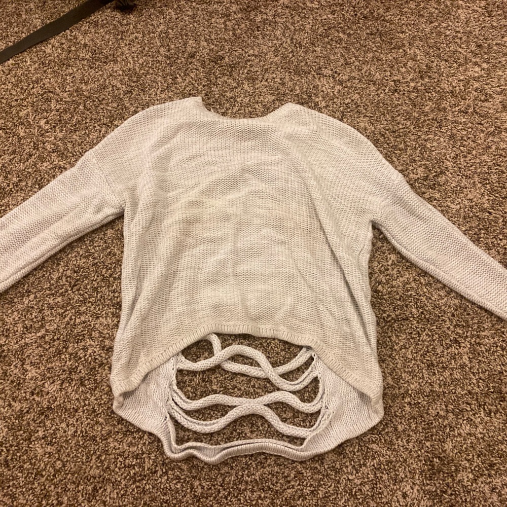 Stitches and Stripes Sweater with a cut-out back!